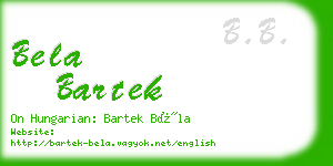 bela bartek business card